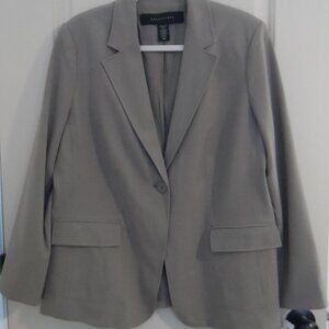 NWT Apostrophe Womans Blazer Fossil/Khaki color Size 16W